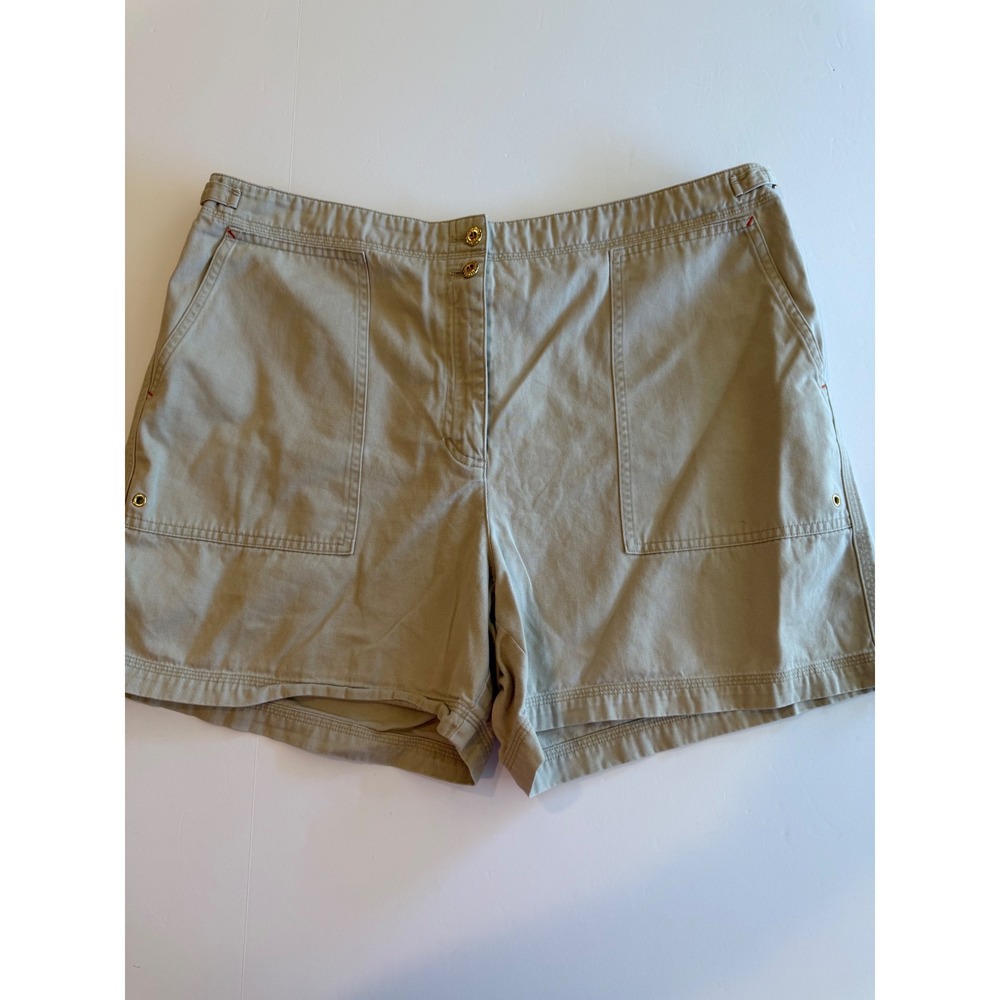 Lauren Ralph Lauren Khaki Chino Shorts Tan Cotton Utility Grommet Pocket 16